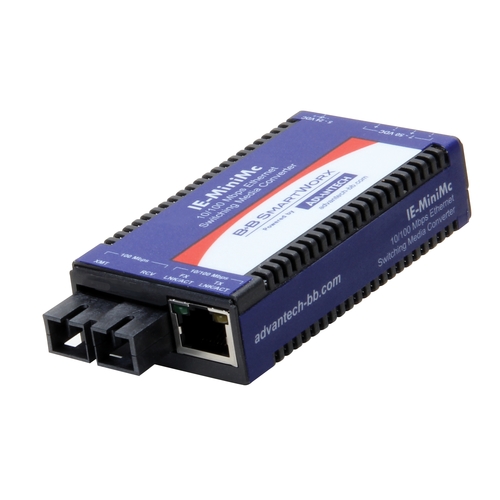 Miniature Media Converter, Wide Temp, 100Base-TX/FX, Multi-mode 1300nm, 5km, SC type (also known as IE-MiniMc 854-19723)